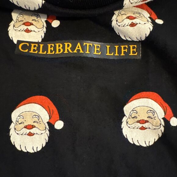 Denim & Flower Ricky Singh Celebrate Christmas Santa Black Short Sleeve Shirt L - Picture 6 of 6